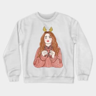 Reindeer girl Crewneck Sweatshirt
